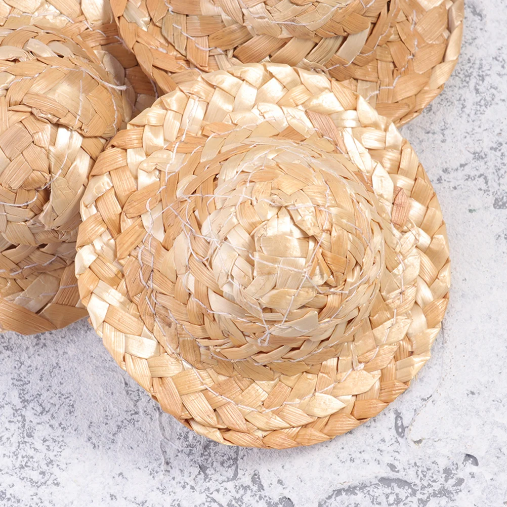 

8 Pcs Caps Mini Hat Model Decorate Miniature Woven Micro Landscape Ornament DIY