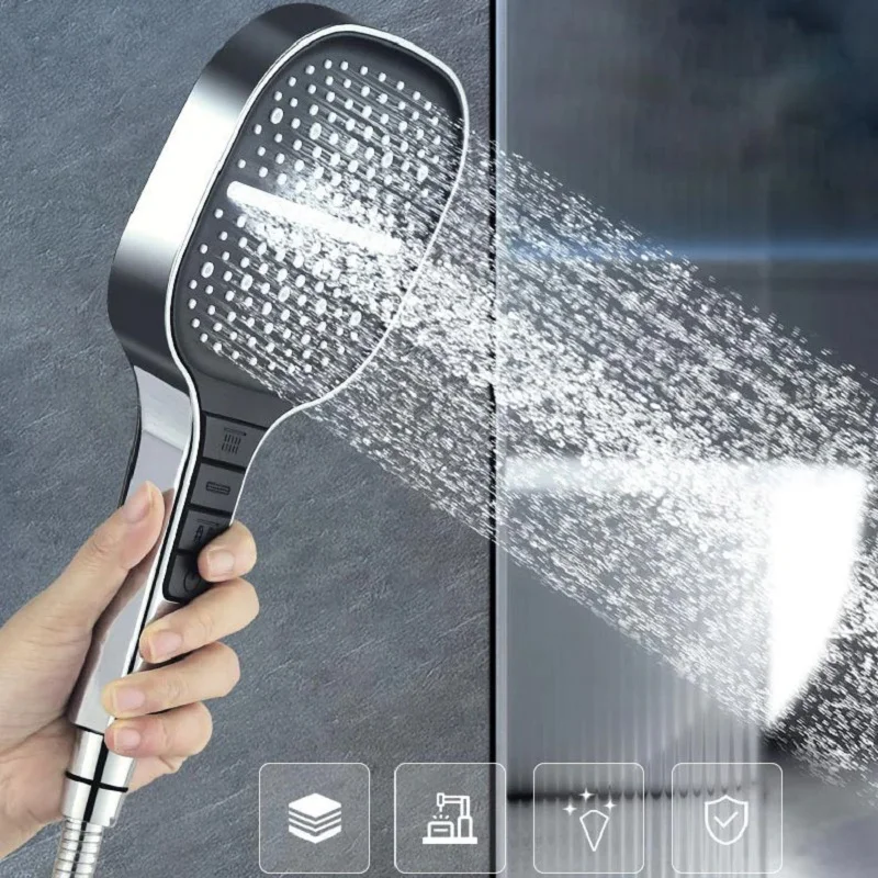 Large Shower Head 7 Modes Adjustable Shower Head Bathroom High-pressure Water-saving Shower Mixer Nozzles Bathroom Accessories