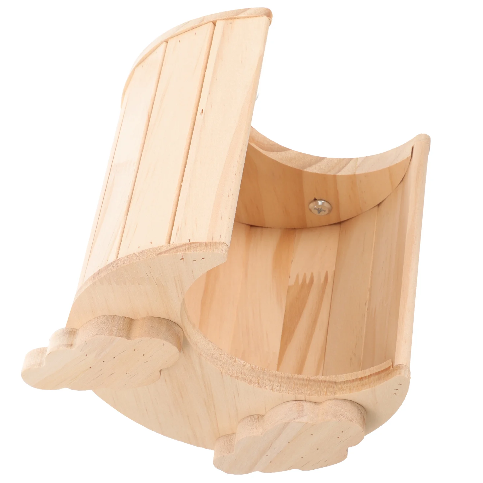 

Wooden Hamster House Guinea Pig House Moon Shaped Natural Wood Hamster Hideaway House