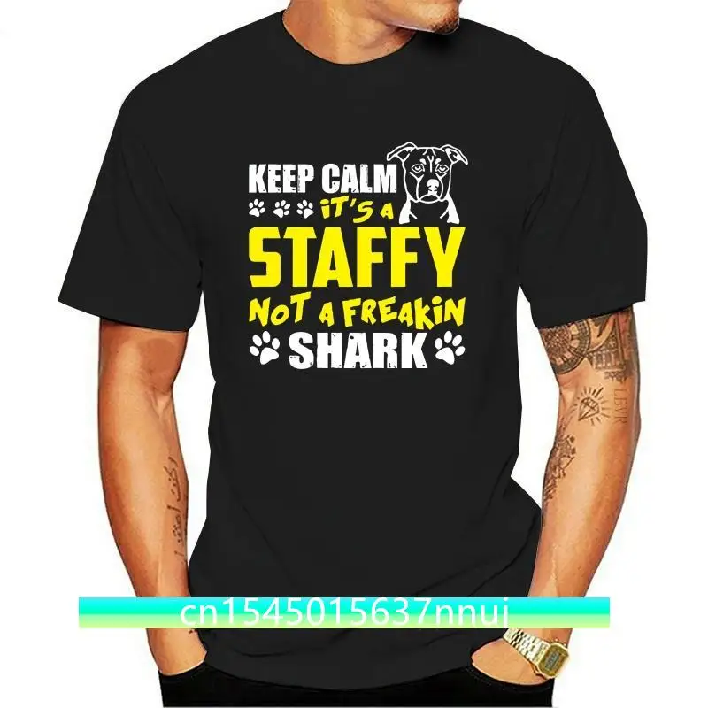 T-Shirt Da Uomo New Mens White Dog Mugshot Stafter Bull Terrier