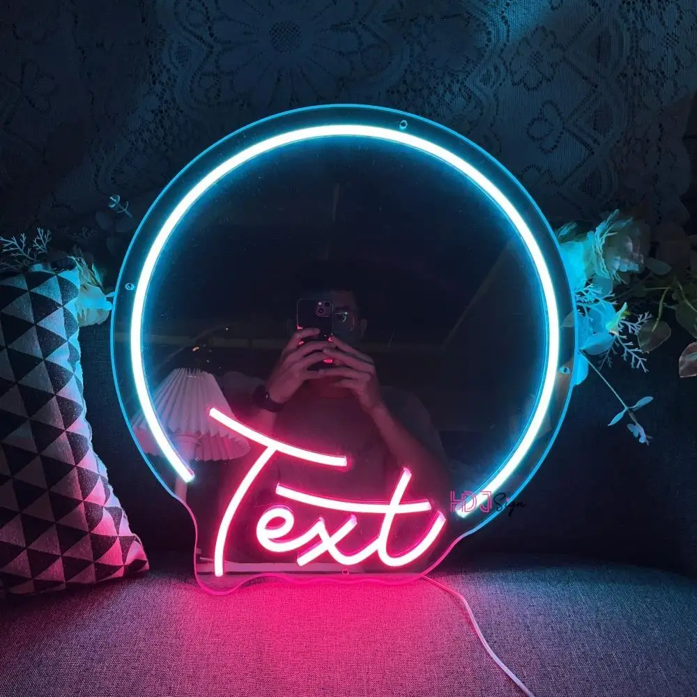 Insegna al neon a specchio a forma di Cuore con luce LED rosa, specchio da parete decorativo, specchio dell'amore, decorazione murale, specchio per il | Leroy Merlin