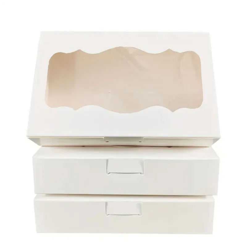 10Pcs White Kraft Paper Gift Box Containers With Clear Window-Perfect for Packaging,Wedding,Party,Christmas,Birthday Decorations 1