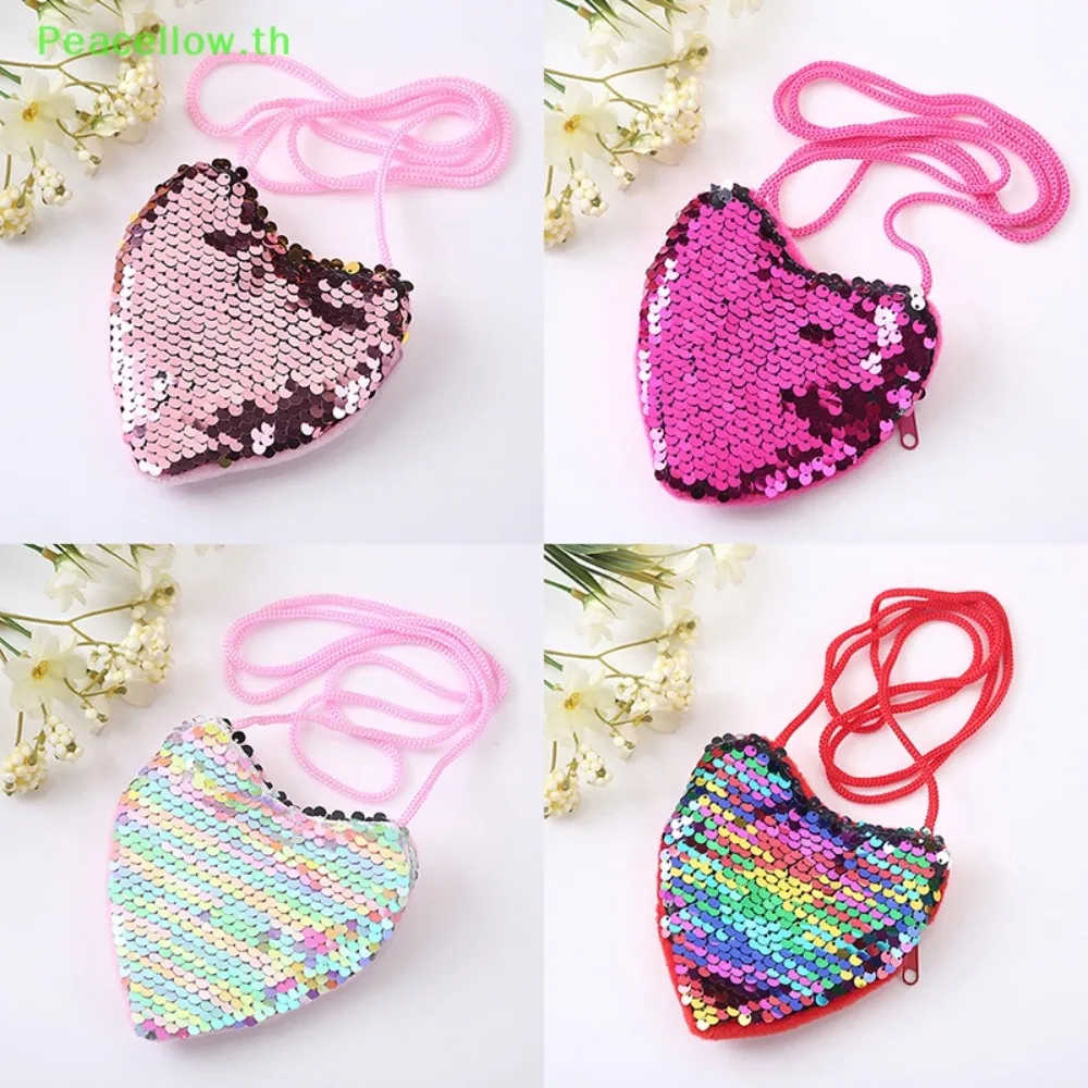 Decorative Kids Tote Bag Heart Shape Shoulder HandBags Kids Coin Purse Bag Mini Cute Princess Kids Funny Shoulder Bag