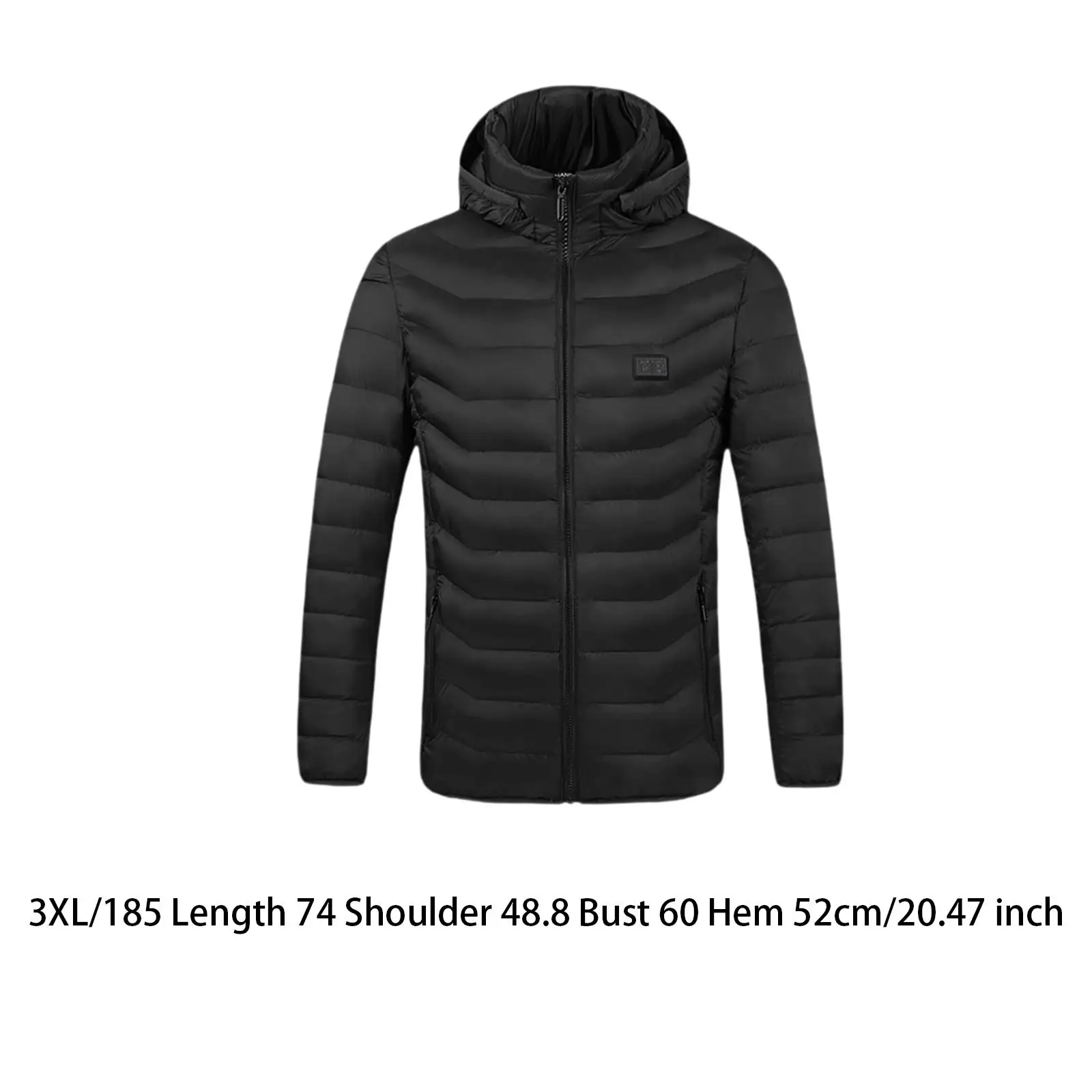 Fashion Heated Jacket Winter Windproof Hooded Coat Lightweight Thermal Warming Washable Outerwear for Camping Skiing Men Women
