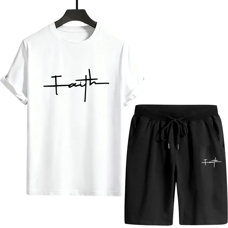 2026 summer men's tracksuit t shirt + shorts 2pcs set urban casual fashion sportswear male home outdoor comfort cool tees outfit 2026 Summer Men's Tracksuit T-shirt + Shorts 2pcs Set Urban Casual Fashion Sportswear Male Home Outdoor Comfort Cool Tees Outfit 2