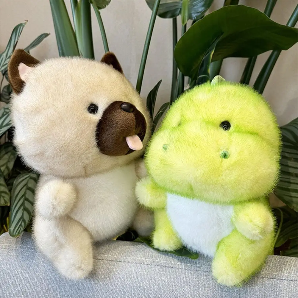 

18cm-33cm Green Dinosaur Brown Dog Plush Toy Stuffed Peluche Boys Girls Cartoon Comforting Gifts Fatty Plushie Animal I3e9