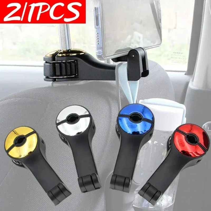 

1/2pc Car Headrest Hook & Phone Holder Seat Back Hanger for Rear Seat Cradle Clips for Dropshipping Pink Car Accessories
