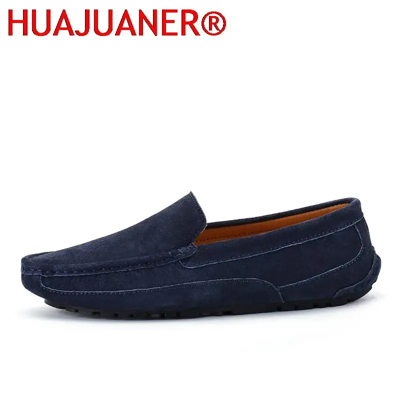 

New Mens Shoes Casual Loafers Men Fashion Suede Shoes Vintage Slip on Light Driving Shoes Male Comfortable Summer Flats Handmade