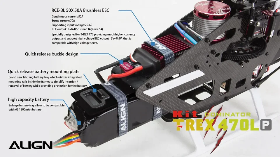 3D RC Helicopter ALIGN 470 T-REX 470LP RH47E03XW 6CH RC Helicopter