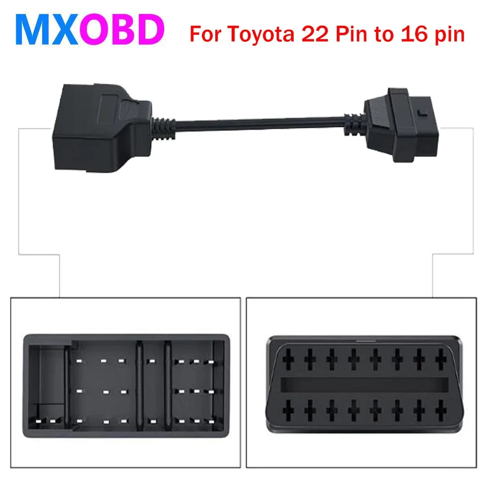 A Toyota 22Pin 17Pin -Hez Az Obdii 16Pin Női Csatlakozó Adapter -Kábel Dlc -Hez, Az Obd -Hez A Toyota 22 Pin 17 Pin -To Obd2 Pin -Hez Illeszkedik