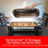 16-Inch Electric Skillet - Rectangular Stainless Steel Pan with Handles and Lid Cover 5