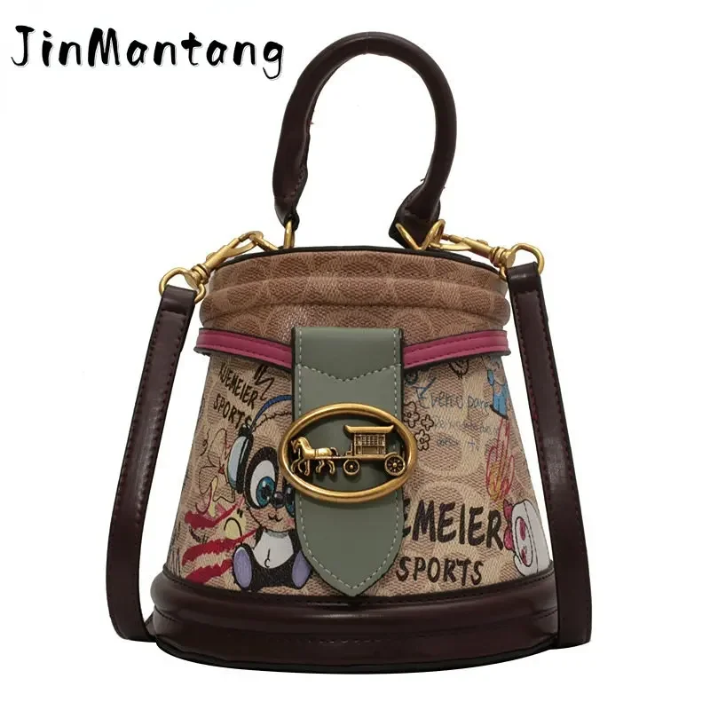

2023 Brand Graffiti Horseshoe Bags for Women High Quality Leather Shoulder Luxury Purses and Handbags Designer Crossbody