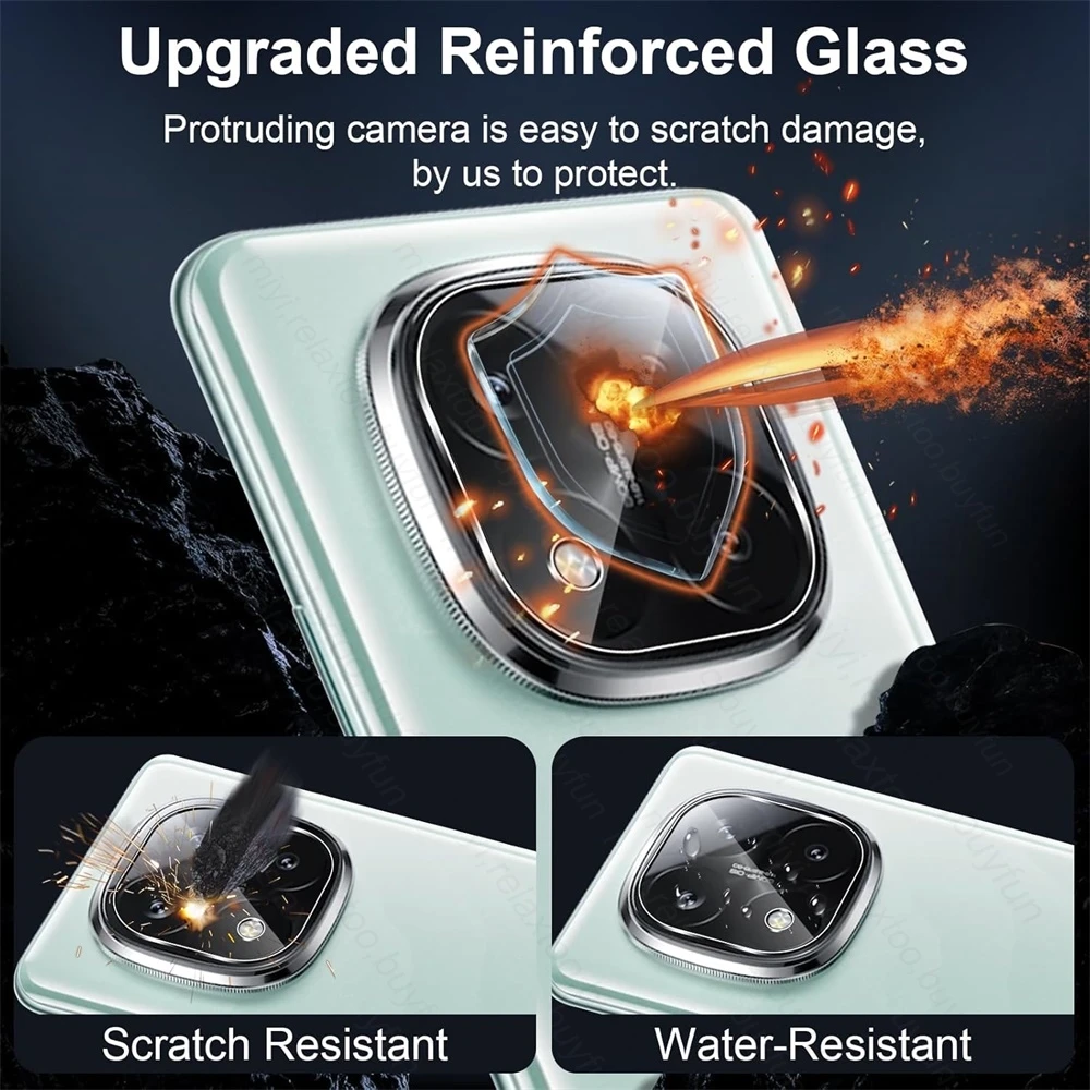 Premium 2-Pack Clear 3D Curved Tempered Glass Camera Lens Protector Case