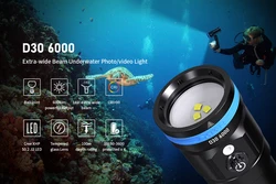 XTAR 6000LM Diving Flashlight Super Bright Waterproof IP68 Professional Diving Light + 4PCS 18650 3600 Li-ion Battery D30 6000