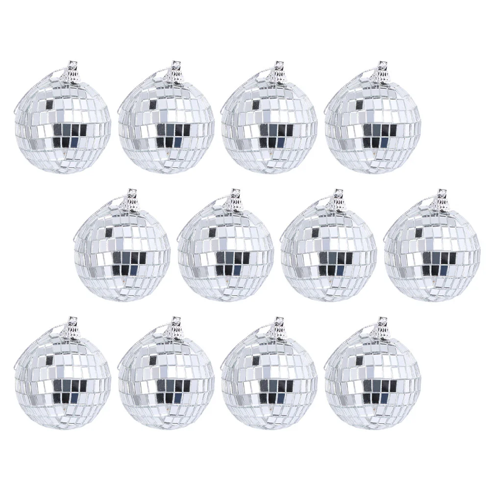 

24 Pcs Indoor Decor Mirror Ball Christmas Hanging Decorations Balls for Party Ornament Disco Funny