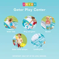 Piscine gonflable en polymère pour enfants, piscine crocodile avec toboggan, pêche au poisson 2