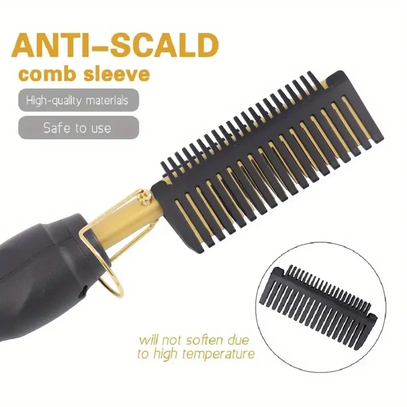 Multi Functional Electric Copper Comb Straightener Dual-purpose for Comb Perm Stick Curly and Straight Hair hair straightener brush hair straightener comb hair straightener curling stick