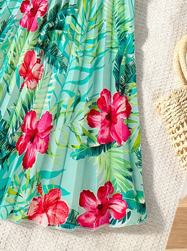 Girls Tropical Strap Dress 6