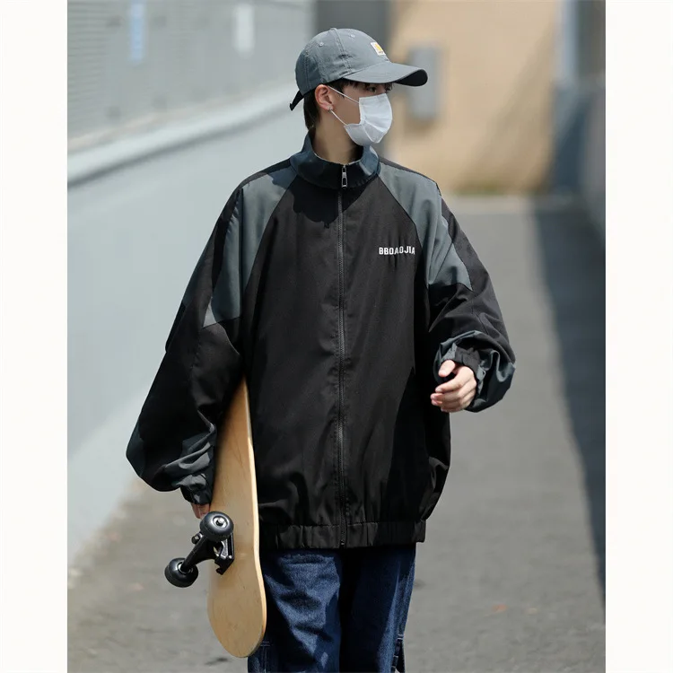 Korean Casual Men Jacket Embroidery Baseball Coats 2023 Spring Autumn Male Streetwear Fashion Outdoor Outwear Loose Men Clothing