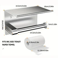 ที่ใส่กระดาษชําระติดผนังสแตนเลสพร้อมชั้นวาง - อุปกรณ์ห้องน้ําที่มีสไตล์ที่ช่วยประหยัดพื้นที่ 4