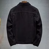 men's denim jacket White and Black Track Jacket Fashionable street lapel denim jacket for men 2023 spring and autumn new style 4