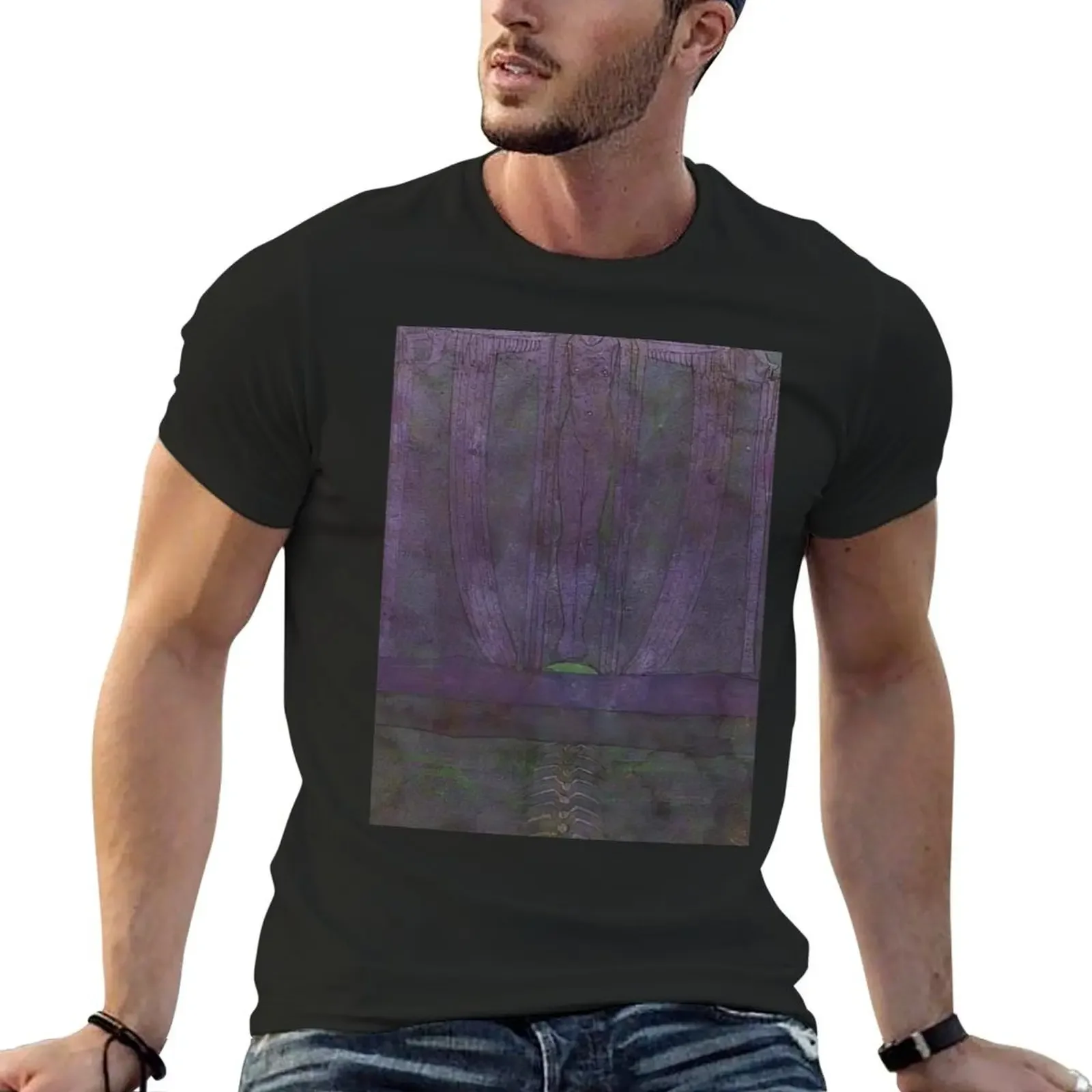 Charles Rennie Mackintosh The Descent Of Night 1894 T-Shirt Oversize Summer Clothes Summer Top Fruit Of The Loom Magliette Da Uomo