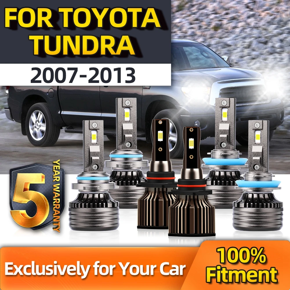 

TEENRAM 6pcs CSP Chips Lamp LED Combo Ultra-white Kit Fog Light+High Low Beam 9145 9005 H11 For Toyota Tundra 2007 2008-2013