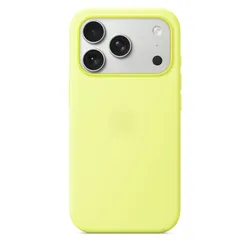 Premium Liquid Silicone Phone Case with Strong Magnetic Wireless Charging and Button Cover - iPhone 17 Pro (Neon Yellow)