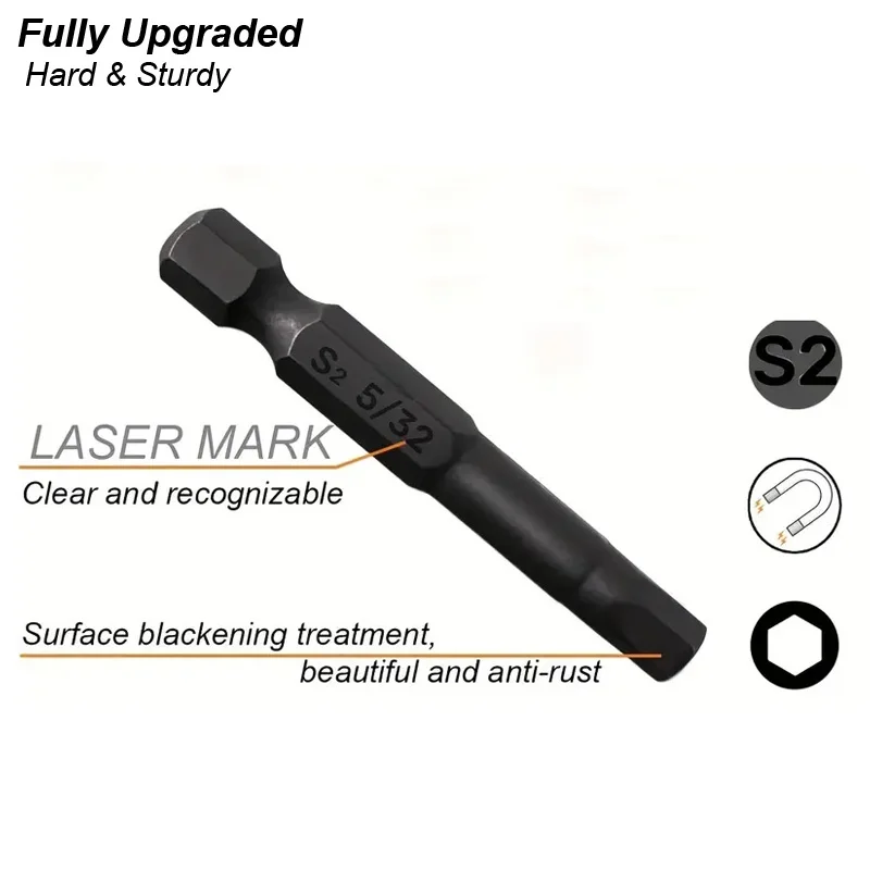 Hex Head Allen Wrench Power Drill Bit Set 1/4in Screwdriver S2 Steel Screw Driver Extension Adapter Security Magnetic Tips