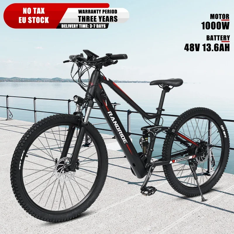 Randride-Ys90 Bici Elettrica 27.5 Pollici Fuoristrada Mountain Bike Bicicletta Elettrica 1000W 48 V13.6Ah Batteria Al Litio Bicicletta Elettrica