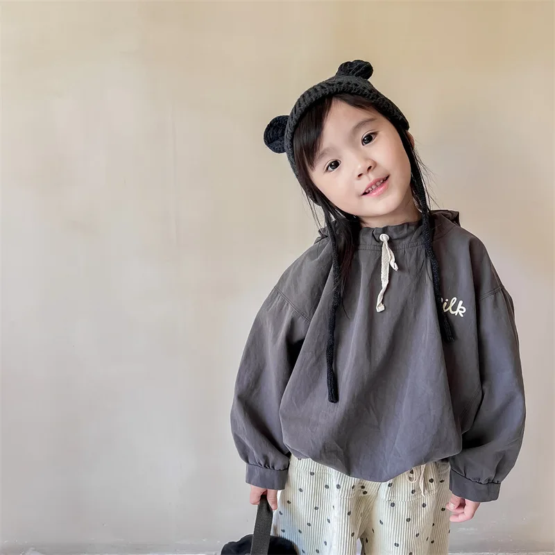 Infant Baby Girls Stylish Letter Print Loose Casual Hooded