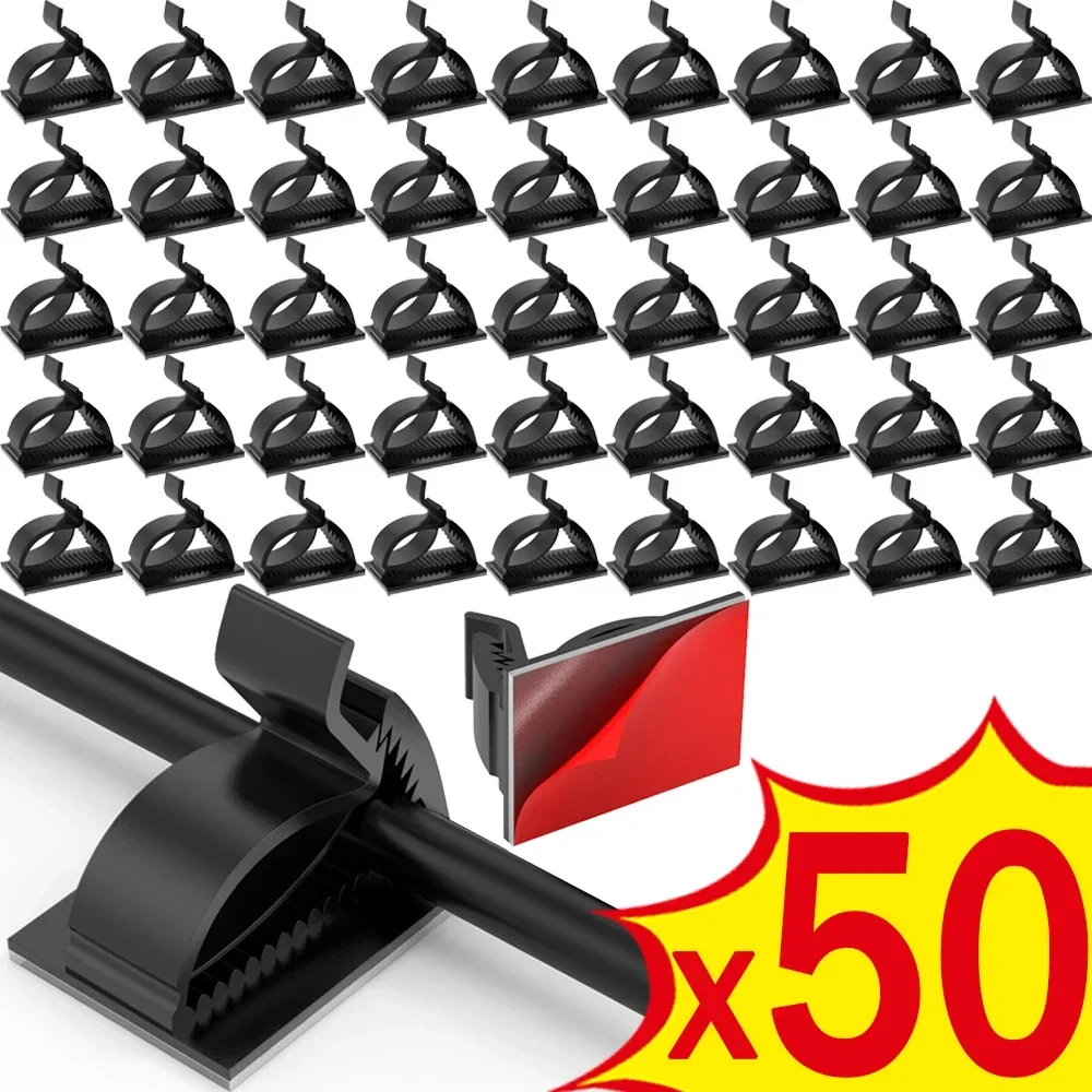 Clip Per Cavi Autoadesive – 100 Pezzi, Organizer Per Scrivania, Casa E Auto, Diametro Fino A 0,5 Cm