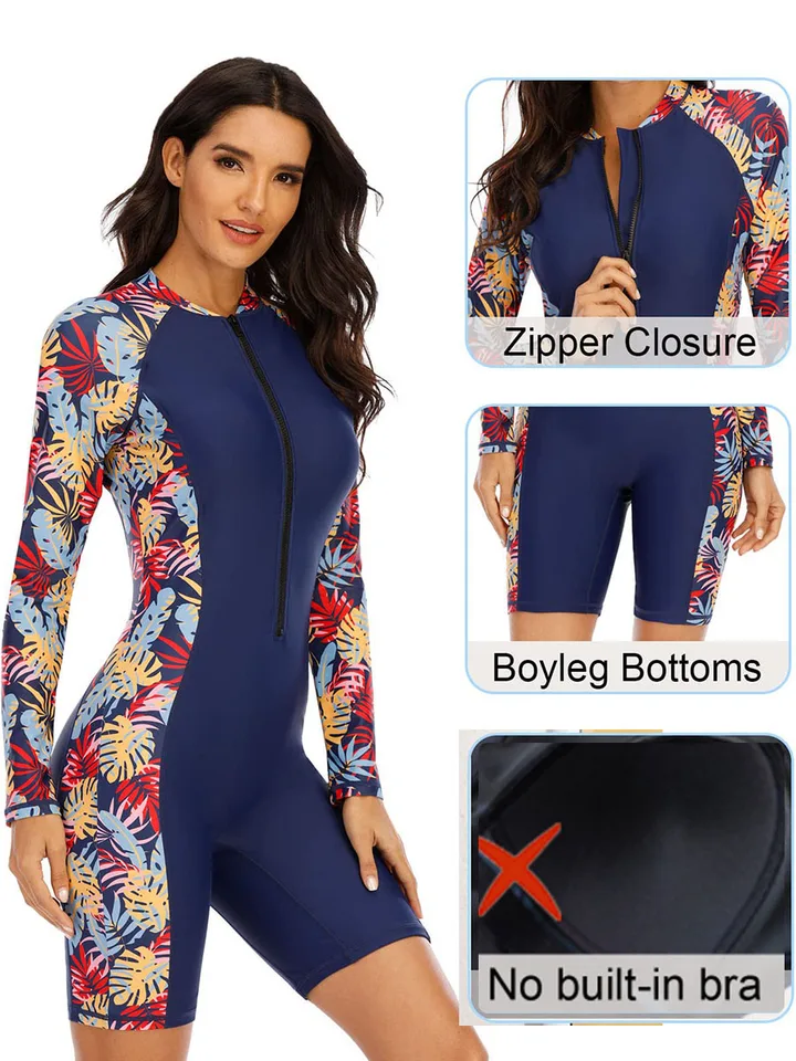 One Piece Sporty Swimwear Women Swimsuit Short/Long Sleeve UPF 50