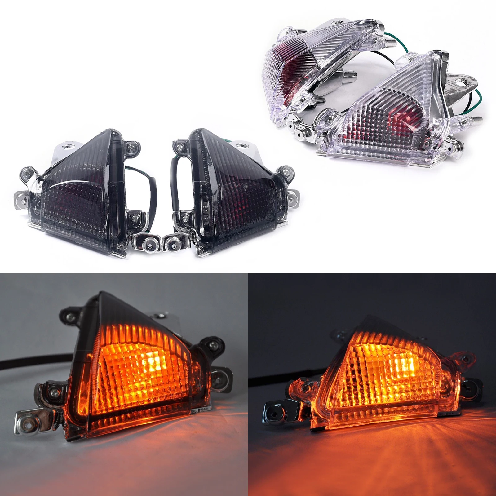 Motorcycle Turn Signal Lenses Flush Mount Front Turn Signals For