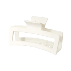 Oversized Frosted Square Hair Clip (White)
