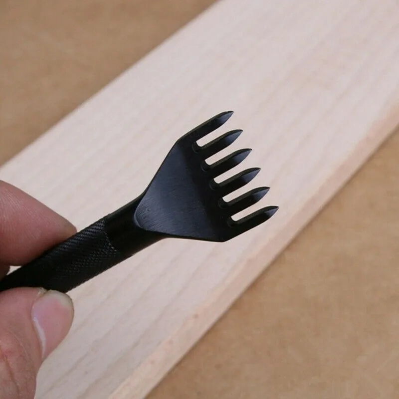 4Pcs DIY Leather Tools High-quality Leather Craft Tools Puncher Stitching and Punching Tool Set 1+2+4+6 Claw Leather Tool Set