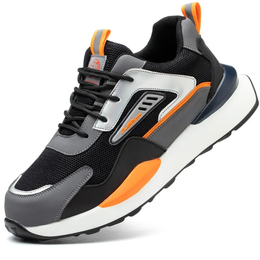 Fashion Sneakers Work Safety Shoes Men Anti-smash Anti-puncture Boots Indestructible Steel Toe Protective Male Footwear