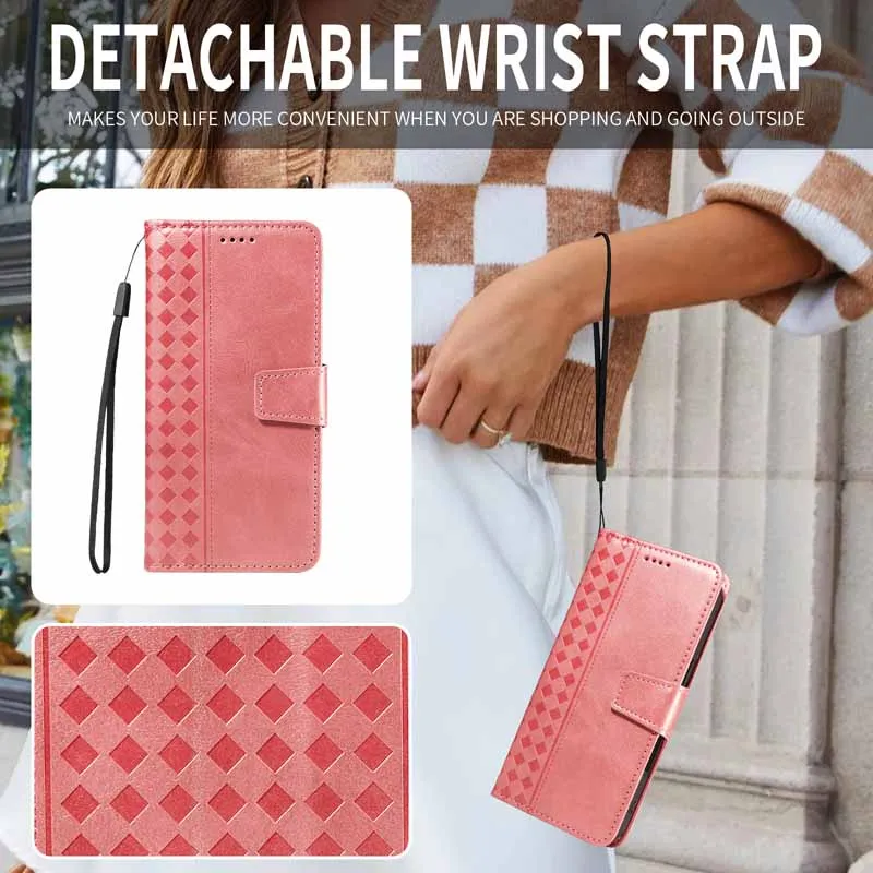 Elegant Leather Flip Phone Case with Magnetic Book Wallet and Card Holder