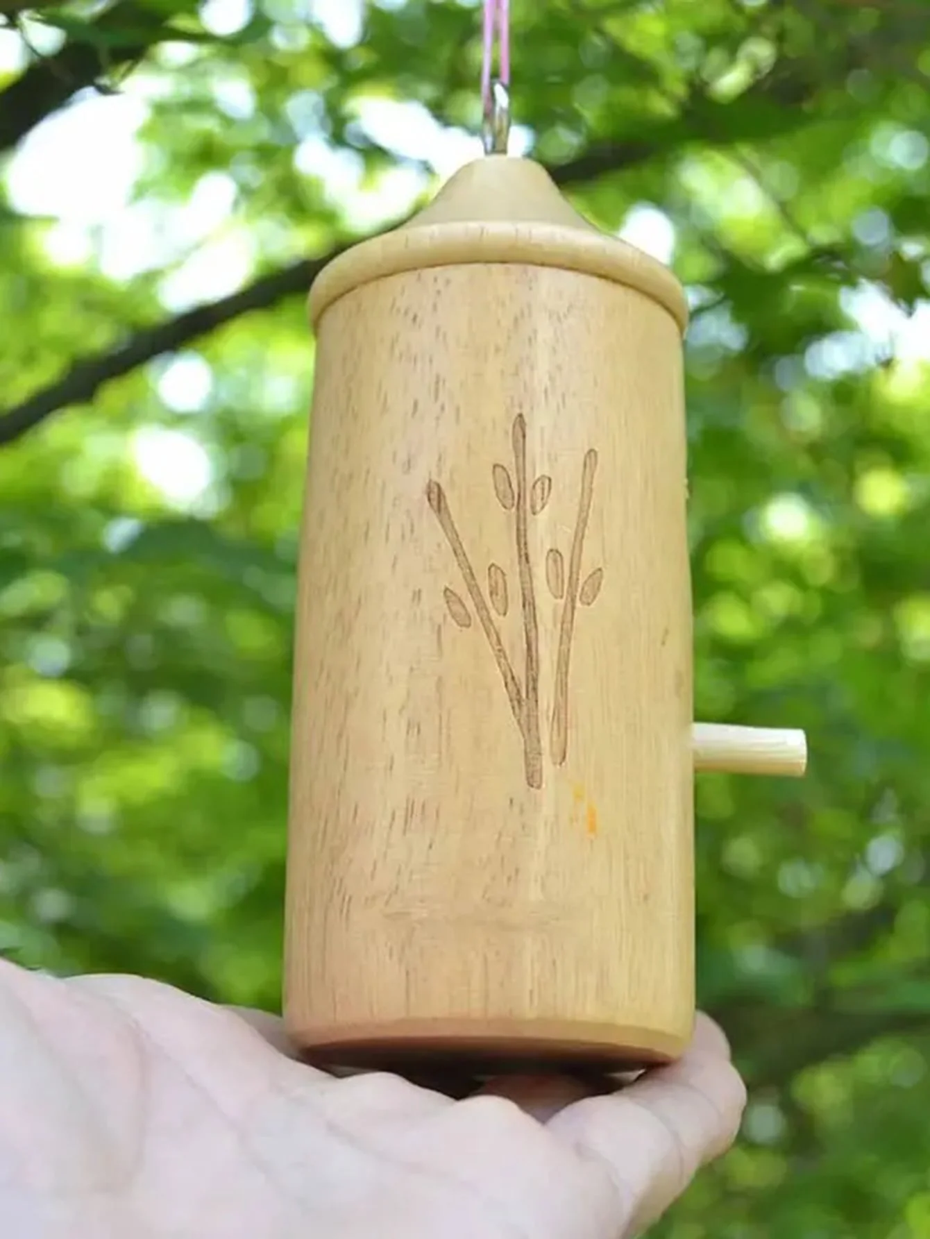 1pc-Hummingbird nest hanging swing bird nest house wooden style random