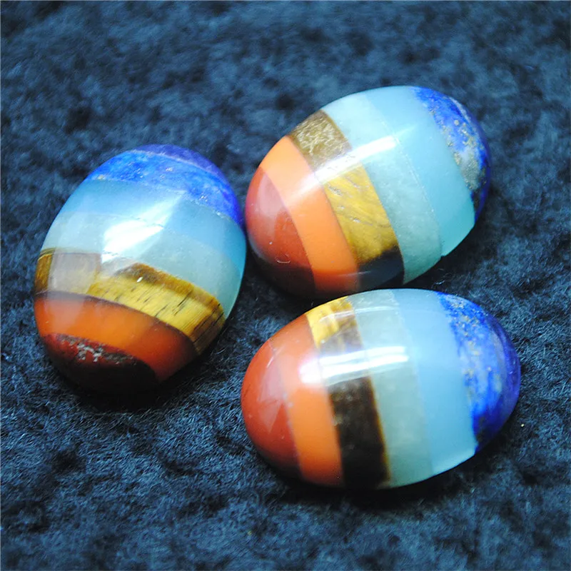 

3PCS Nature Semi Precious Stone Cabochons Oval Shape 15X20MM 18X25MM Handmade Making Unique Beads Accessories Free Shippings