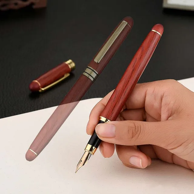 레트로 삼나무 펜 홀더, 0.5mm 만년필 교체 가능, 캘리그라피 다기능 펜, 학교 사무실 필기 용품 문구