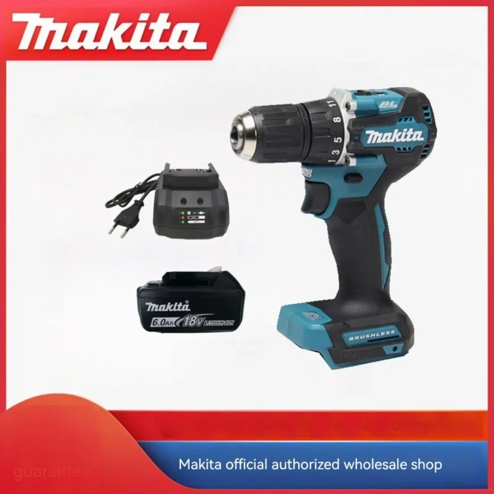 Makita 충전식 브러시리스 드라이버, 임팩트 전동 드릴, 무선 공구, DHP487, 10mm, 18V 리튬 이온 LXT 드라이버