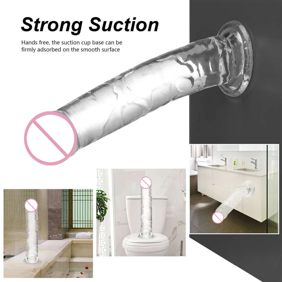 Strong Suction Cup Realistic Transparent Penis Dildo Penis Dildo Adult Masturbation Sex Toys For Women Couples Lesbians Sex Game