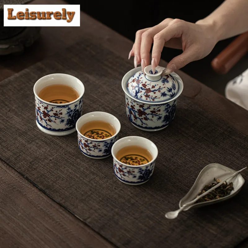 Pine Bamboo Plum Tea Set Complete Set Zen Tea Ceremony Set Tea Soaking Teapot And Tea Cup Set Chinese Tea Set Decoration Craft