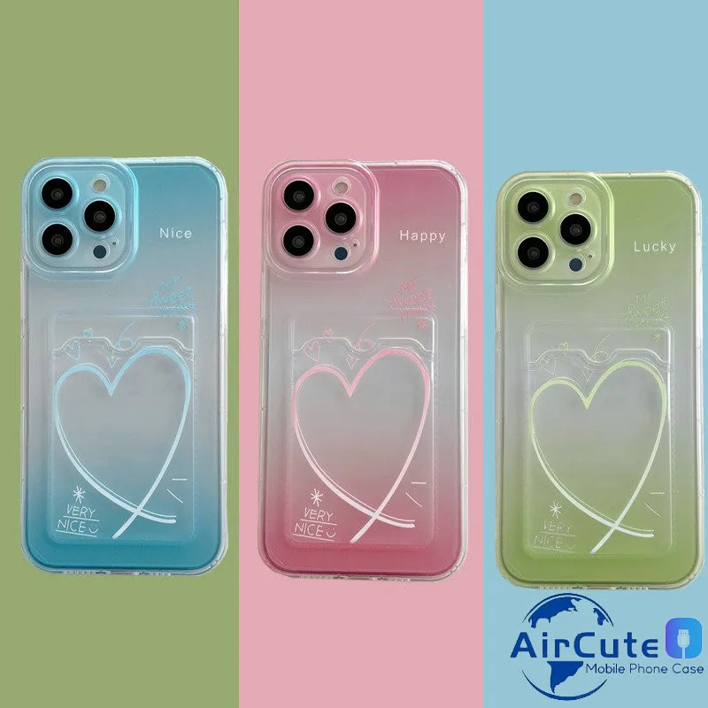 Sweet Heart Card Photo Holder Soft Case - Stylish Protective Back Cover