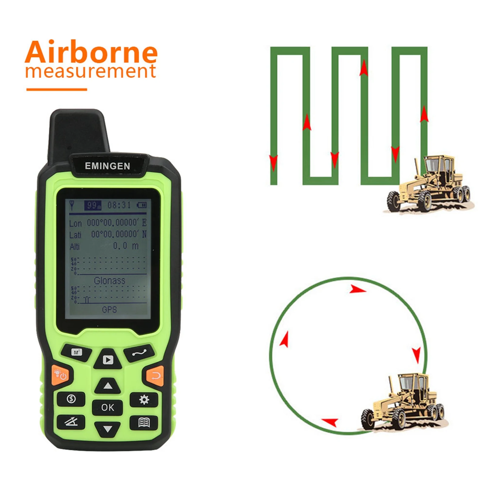 Handheld GPS Land Meter EM90 Mini Portable High Precision Handheld GPS Land Area Meter Land Survey Measuring Instrument US Plug 100‑240V