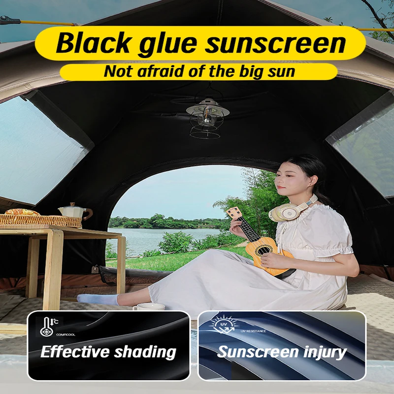 3-4 Person Camping Tent, Outdoor Pop Up Tent, Automatic Tents for Camping Waterproof Family Easy Set Up Tent