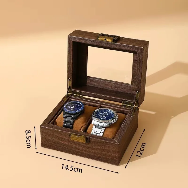 Retro-Inspired PU Leather Watch Storage Box with Imitation Wood Grain, Creative Gift Ca... - SKU WSB01528 - UGI Packaging