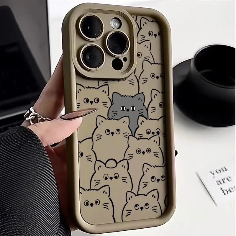 Adorable Black Kitten Cat Soft Protective Phone Case