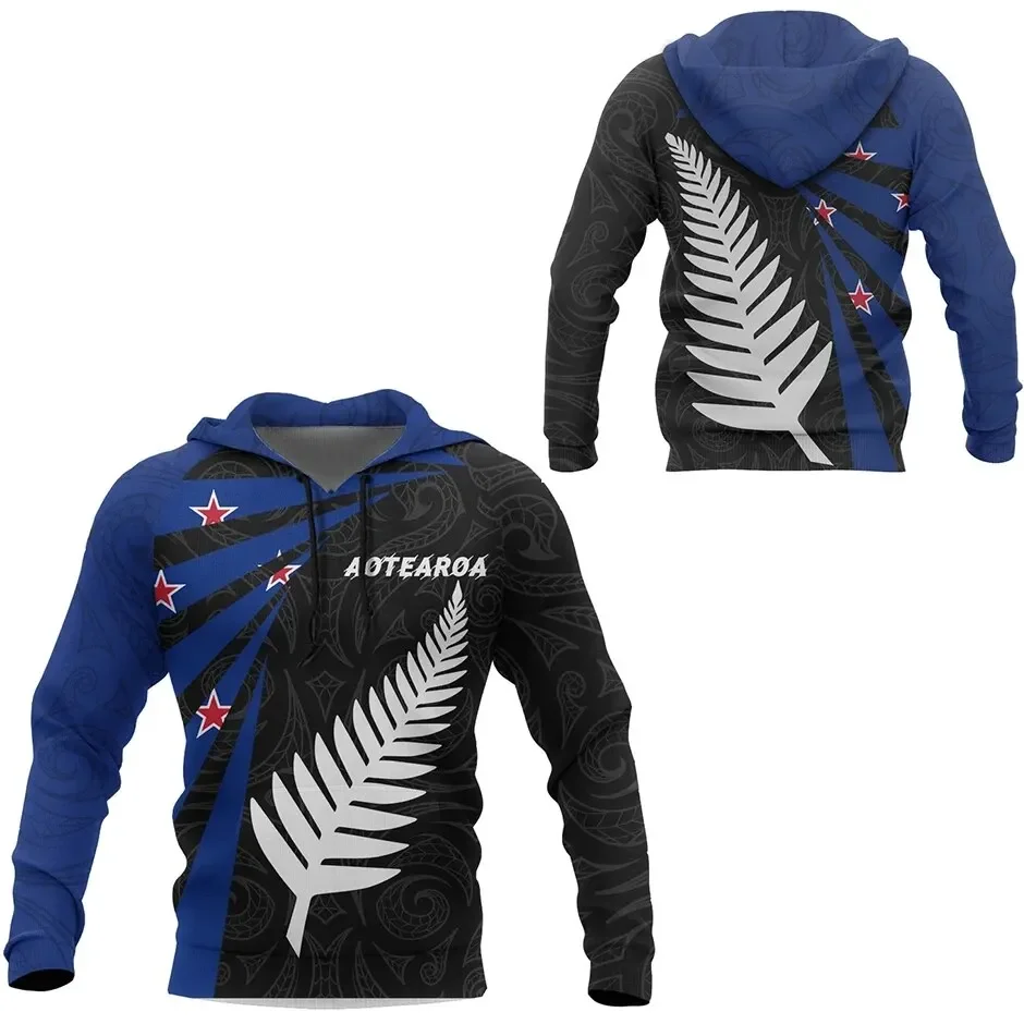 thumbnail image 1 of Sudadera con capucha para hombre, estampado 3D de Nueva Zelanda, moda urbana, manga larga, estilo Y2K, sudadera de gran tamaño para exteriores, 6XL, 1 of 5